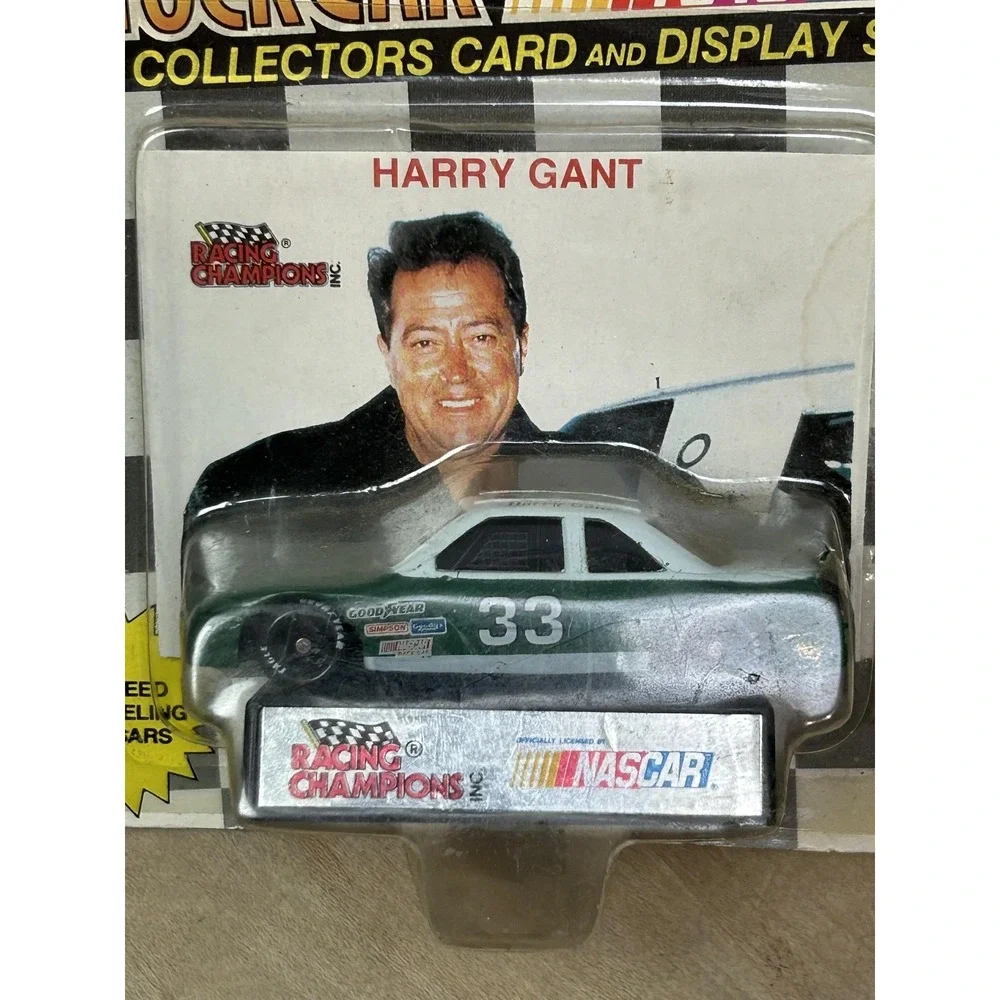 Vintage 1992 Racing Champions NASCAR Harry Gant #33 Stock Car Die-Cast Card‎